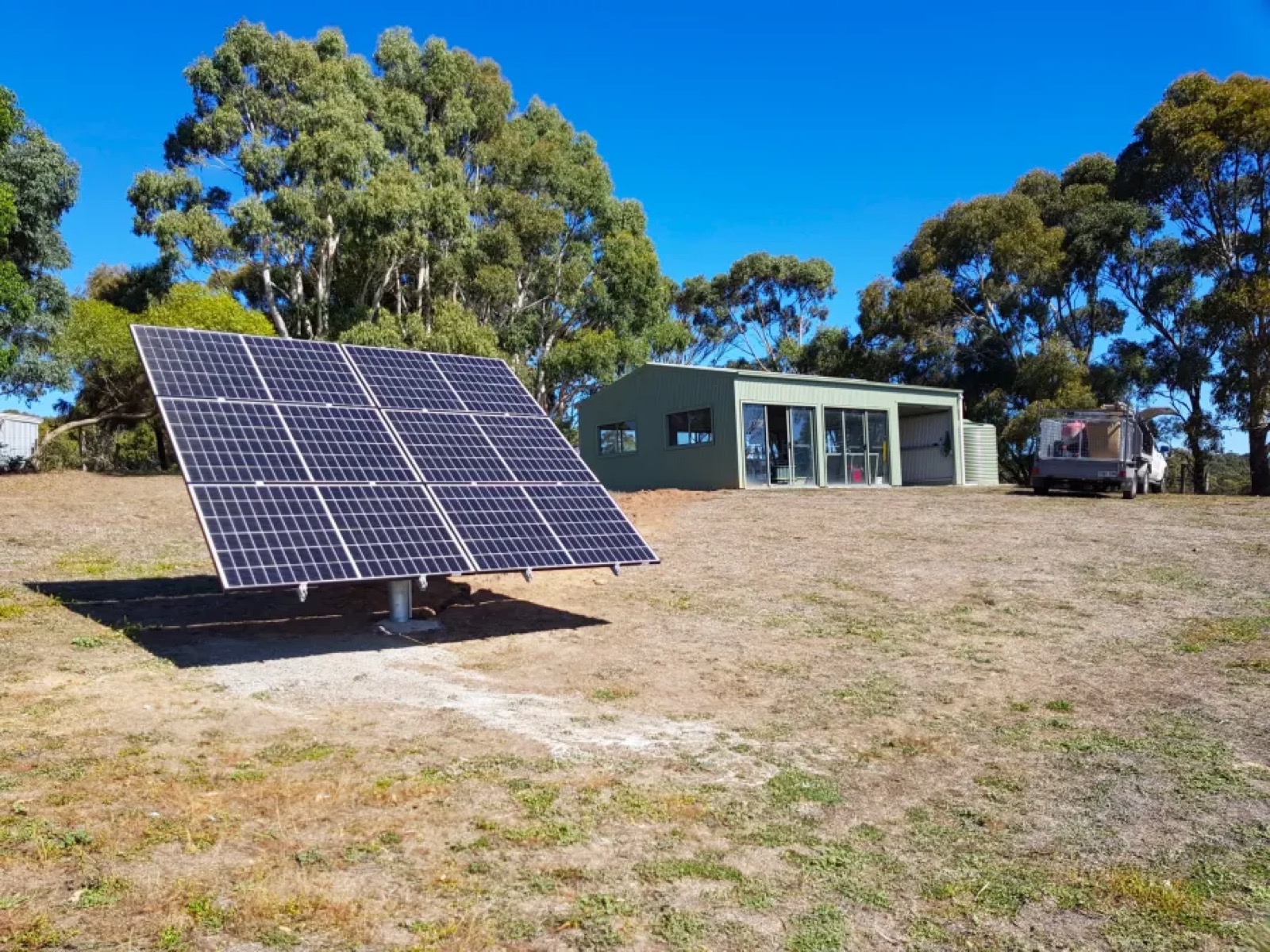 Solar array installed at a remote property