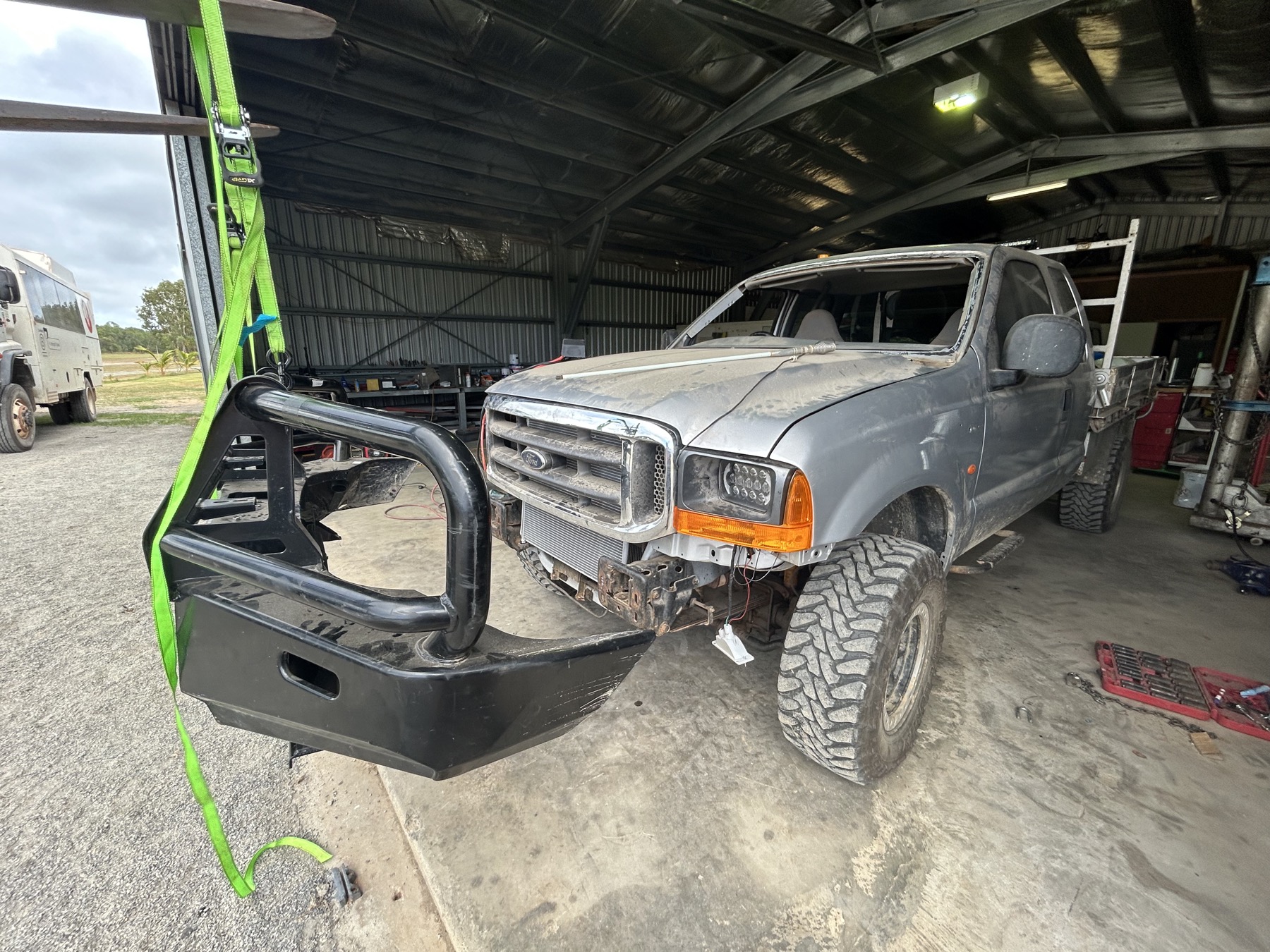Rugged 4WD in workshop